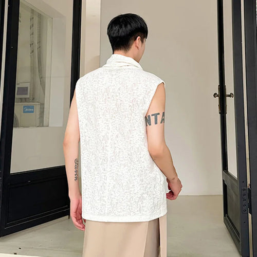 Load image into Gallery viewer, Chinese Style Loose Men&#39;s Tank Tops Casual Turtleneck Sleeveless Printing Simple Male Top New Summer Vest 9C6057
