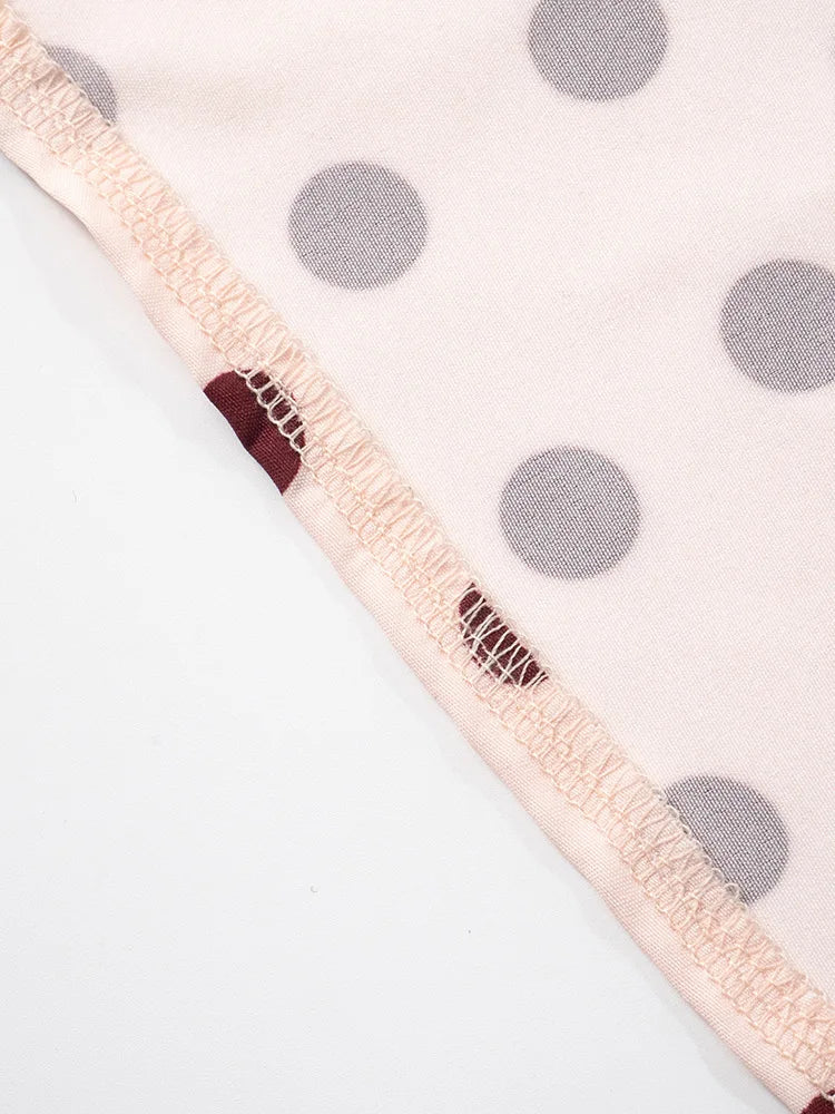 Rose Polka Dot Maxi Dress For Women Gown Spaghetti Strap Off-shoulder Sleeveless Backless Elegant Evening Club Dress