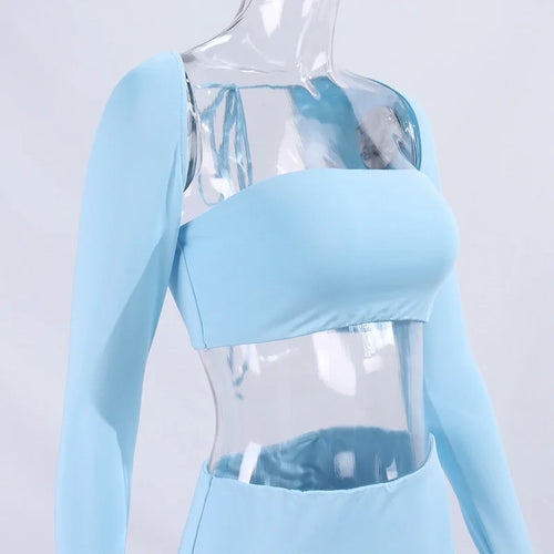 Load image into Gallery viewer, Sexy Dress Set Women White Square Collar Full Sleeve Crop Top And Mini Skirt Matching Sets Ladies Party Two Piece Set
