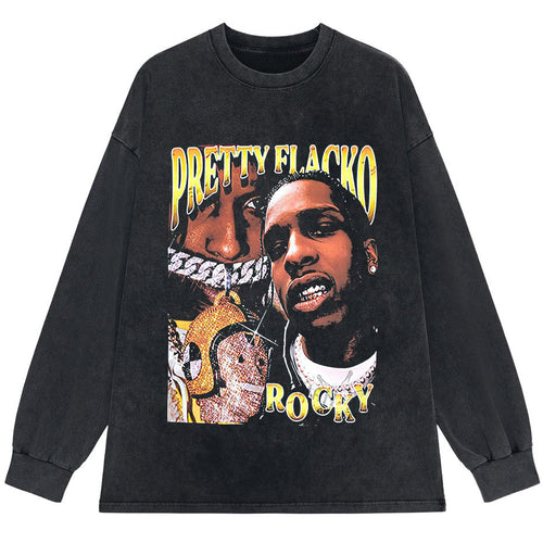 Load image into Gallery viewer, Vintage 90s Hip Hop long T Shirt Women Retro Washed 100% Cotton Tops Tees Tupac Travis Palyboi Rap Tshirt v2
