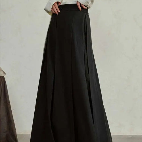 Load image into Gallery viewer, High Waist Ribbons Black Pleated Long Casual Wide Leg Pants New Trousers Women Fashion Tide Spring Autumn 2025 1DH4237
