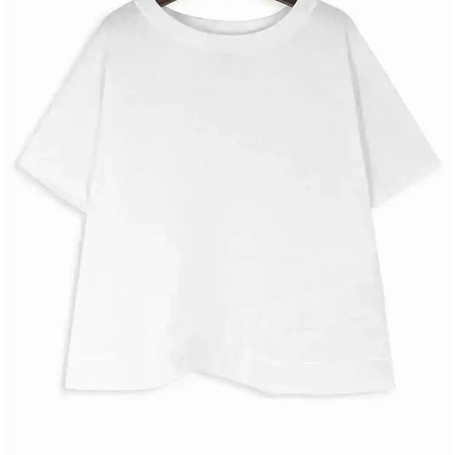 Load image into Gallery viewer, Women Green Color-block Big Size Irregular T-shirt New Round Neck Short Sleeve Fashion Tide Spring Summer 2025 1DH6013
