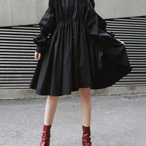 Load image into Gallery viewer, Women White Irregular Ruffles Big Size Long Blouse New Lapel Long Sleeve Loose Fit Shirt Fashion Spring Autumn 2025 JO478
