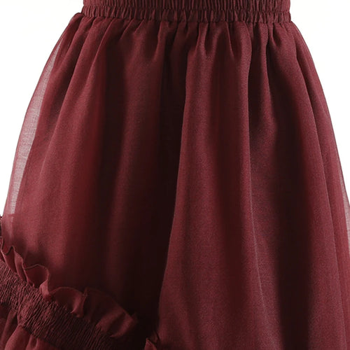 Load image into Gallery viewer, Sweet Asymmetrical Ruffle Trim Skirt For Women High Waist A Line Minimalsit Midi Skirts Female Summer Clothing
