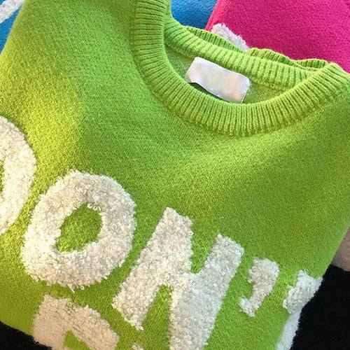 Load image into Gallery viewer, Japanese Retro 4 Colors Sweater Women Pollovers Knitwear Ins Loose Lazy Hip Hop Students Autumn Winter Harajuku Jumper
