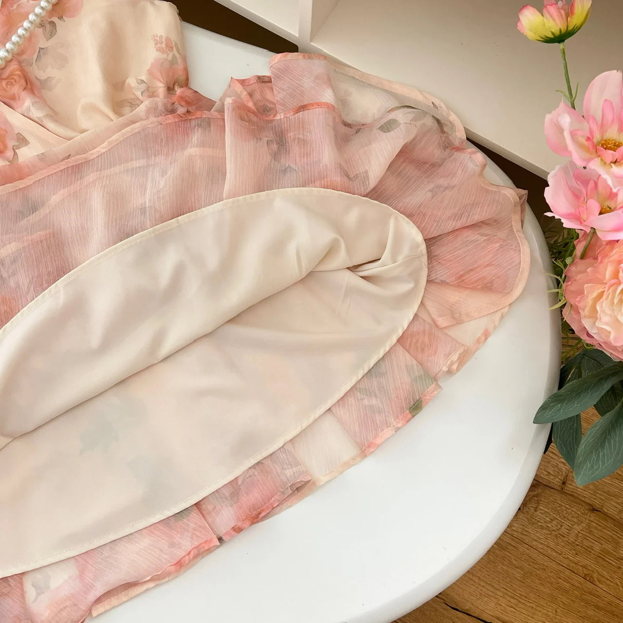 Autumn Khaki Print V-neck Elegant Long Sleeve Mini Dress French Women Vintage Sweet Pink Vacation Party Short Dress Fashion Boho