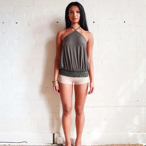 Load image into Gallery viewer, Halter Backless Sexy Mini Dress Women Robe Fashion Summer New Lace Patchwork Sleeveless Pleated Ruffled Club Dress
