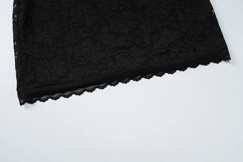 Lace Halter Sexy Mini Dress For Women Robe Off-shoulder Deep V Neck Sleeveless Backless Skinny Club Party Dress Robe