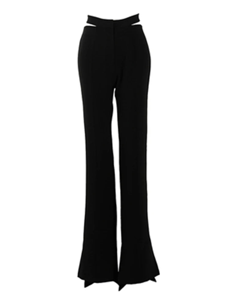 Black Casual Pencil Pants For Women High Waist Solid Minimalsit Slim Trousers Female Korean Fashion Clotihng Style