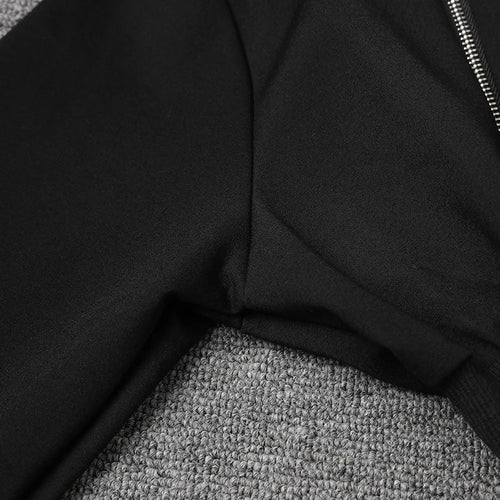 Load image into Gallery viewer, Women Black Zipper Irregular Hem Slit Midi Dress New Turtleneck Long Sleeve Fashion Tide Spring Autumn 2025 1DH9354
