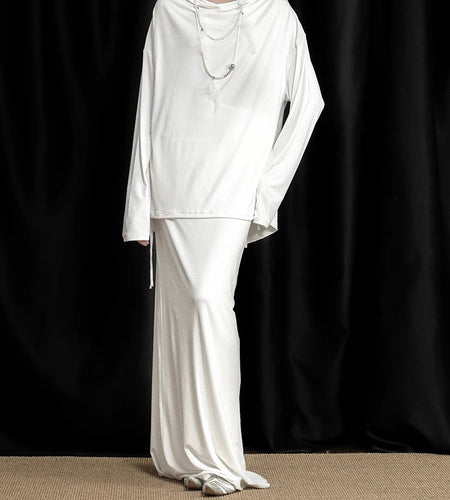 Solid Spliced Lace Loose T Shirts For Women Irregular Long Sleeve Minimalsit T Shirt Female Fashion Style Clothes