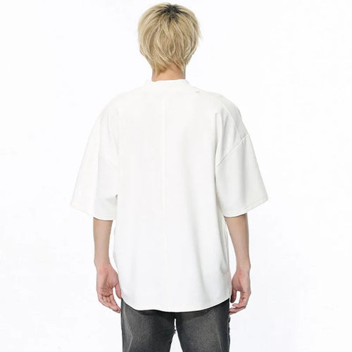 Load image into Gallery viewer, Round Neck Male T-shirt Simple Solid Color Men&#39;s Short Sleeve Tops Korean Stylish Solid Color Menwear Summer Trend 9C4742
