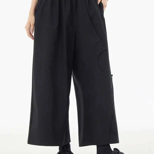 Load image into Gallery viewer, High Elastic Waist Khaki Irregular Button Wide Leg Pants New Trousers Women Fashion Tide Spring Autumn 2025 1DH5684
