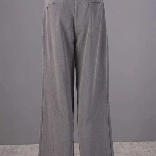Load image into Gallery viewer, High Waist Gray Hollow Out Zipper Wide Leg Pants New Loose Fit Trousers Women Fashion Tide Spring Autumn 2025 1DF6568
