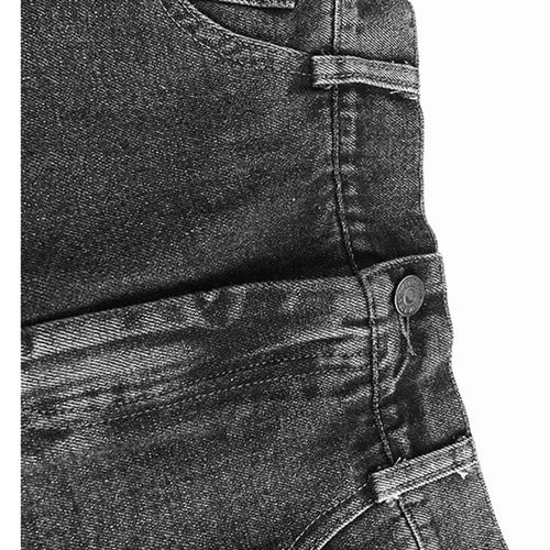 Load image into Gallery viewer, High Elastic Waist Gray Denim Color-block A-line Half-body Skirt Women Fashion Tide New Spring Autumn 2025 1DJ0889
