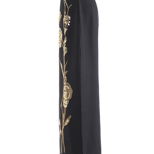 Load image into Gallery viewer, High Elastic Waist Black Three-dimensional Nailed Flower Half-body Skirt Women Fashion Tide New Spring Autumn 2025 1DJ0647
