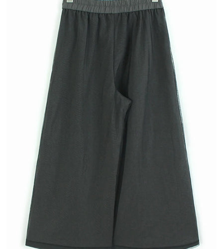 High Elastic Waist Gray Mesh Spliced Casual Wide Leg Pants New Trousers Women Fashion Tide Spring Autumn 20251DJ1438