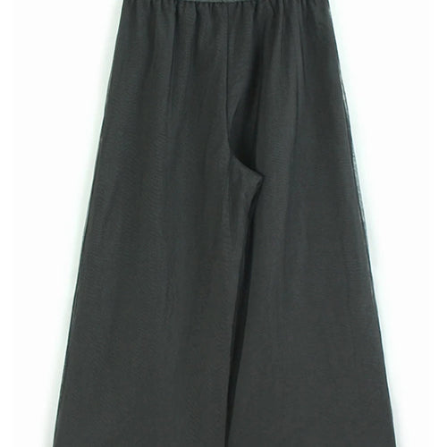 Load image into Gallery viewer, High Elastic Waist Gray Mesh Spliced Casual Wide Leg Pants New Trousers Women Fashion Tide Spring Autumn 20251DJ1438
