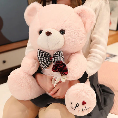 Load image into Gallery viewer, 35-50cm Kawaii Teddy Bear Plush Stuffed Animal Doll Pillow Rose Bow Tie Accessories Dress Up Valentine&#39;s Day Girlfriend Gifts
