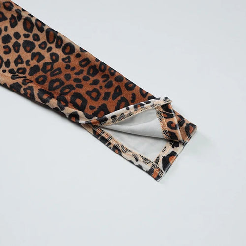 Load image into Gallery viewer, Leopard Print Long Sleeve Sexy Maxi Dress For Women Fashion Hollow Out Bodycon Printed Sexy Long Dress Elegant
