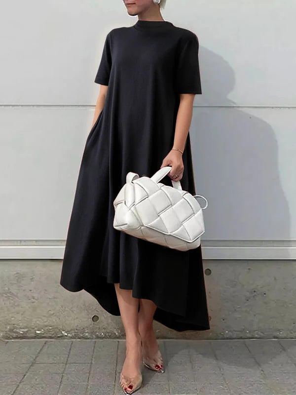 Summer Dress Woman 2025 New High-low Short Sleeves Elegant Long Dresses Wedding Guest Dresses Classy Clothes for Woman