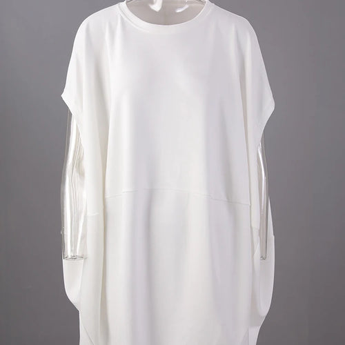 Load image into Gallery viewer, Women Black White Brief Big Size Casual Mini Dress New Round Neck Short Sleeve Fashion Tide Spring Summer 2025 1DH5840
