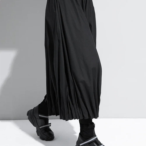 Load image into Gallery viewer, High Elastic Waist Black Pleated Split Wide Leg Trousers New Loose Fit Pants Women Fashion Tide Spring Autumn 2025 1DA618
