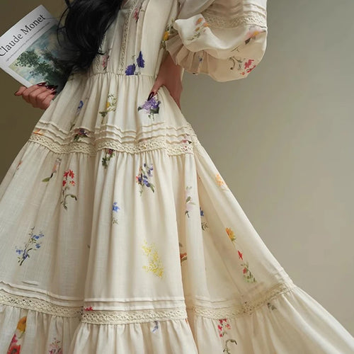 Load image into Gallery viewer, Hit Color Loose Dresses For Women V Neck Long Sleeve High Waist Casual Long Dress Female Fashion Style Clothes New
