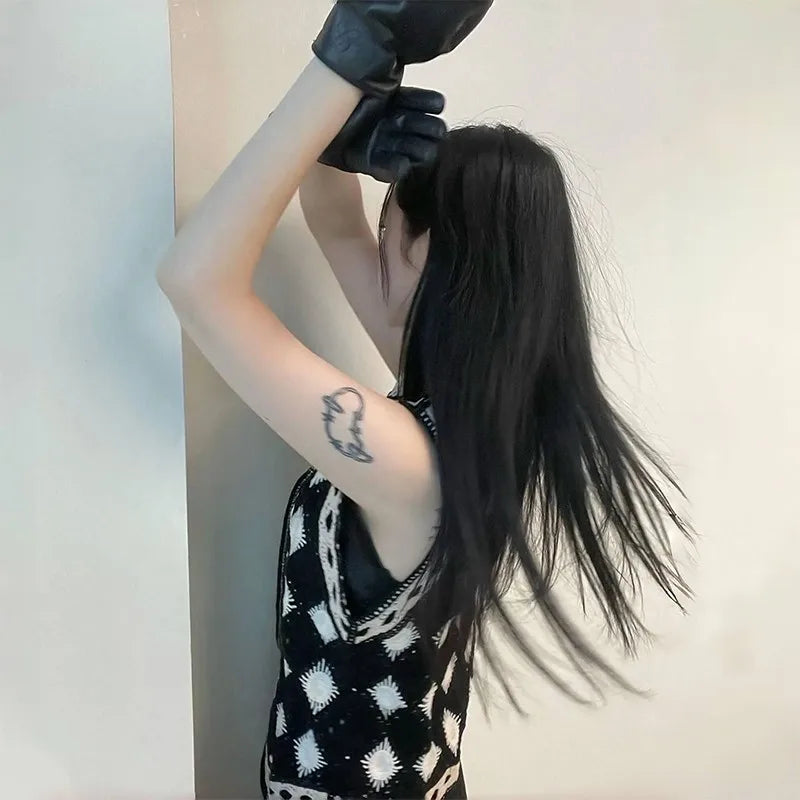 Japanese Y2k Knitted Tank Top Vintage 2000s Style Button Tanktop Harajuku Aesthetics Cut Out Knit Vest Korean Popular