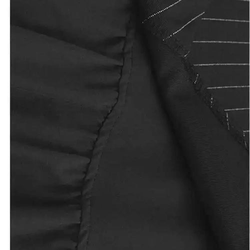 Load image into Gallery viewer, Women Black Striped Drawstring Big Size Knee-Length Dress New Lapel Long Sleeve Fashion Tide Spring Autumn 2025 1DH9966
