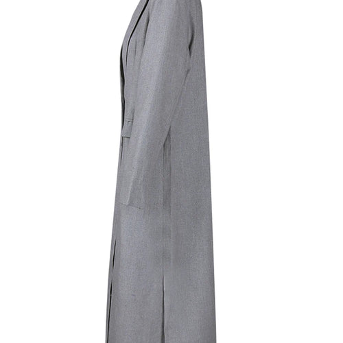 Load image into Gallery viewer, Women Gray Single Breasted Big Size Long Blazer New Lapel Long Sleeve Jacket Fashion Tide Spring Autumn 2025 1LD2132
