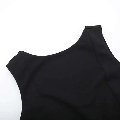 Load image into Gallery viewer, Elegant Backless Mini Tank Dress For Women Fashion Black O Neck Sleeveless Club Party A-line Basics Sexy Dress New
