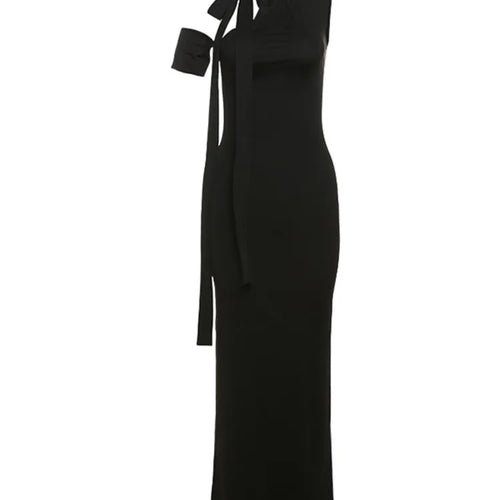 Load image into Gallery viewer, Elegant Sleeveless Irregular Tie Dress for Women, High End, Slim, Lace Up, Single Sleeve, Split, Summer, New, 2024
