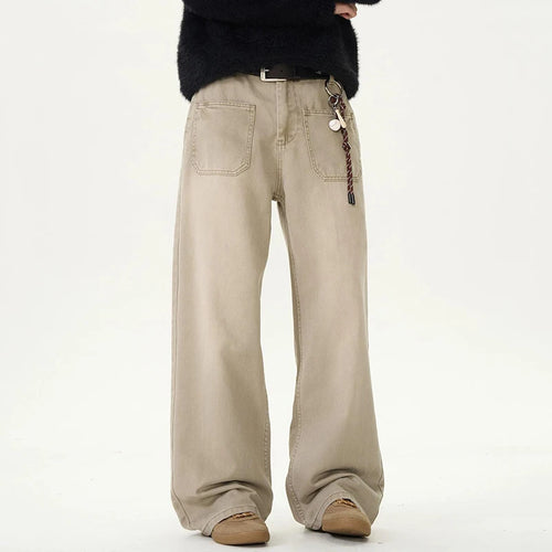 Load image into Gallery viewer, Men's Cargo Pants American Handsome Niche Solid Color Style Straight Leg Multi Pockets Trendy Male Trousers 9W1463
