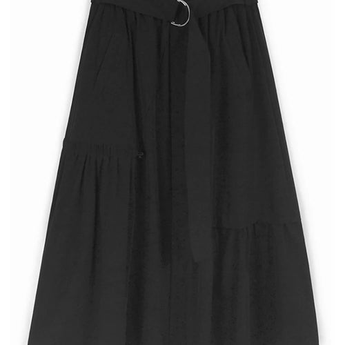 Load image into Gallery viewer, High Elastic Waist Khaki Pleated Belted Drawstring A-line Half-body Skirt Women Fashion New Spring Autumn 2025 1DJ1046
