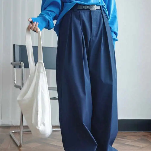 Load image into Gallery viewer, High Waist White Brief Pleated Long Wide Leg Pants New Loose Fit Trousers Women Fashion Tide Spring Autumn 2025  1DH0236
