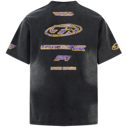 Vintage T-Shirts Grunge Y2K Graphic Printed Tie Dye Washed Tshirt Men Hip Hop Punk Gothic Streetwear Harajuku Casual Cotton Tops