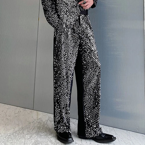 Load image into Gallery viewer, Patchwork Men&#39;s Suit Pants Personality Sequin Contrast Color Design Male Wide Leg Straight Trousers Chic 9C4551
