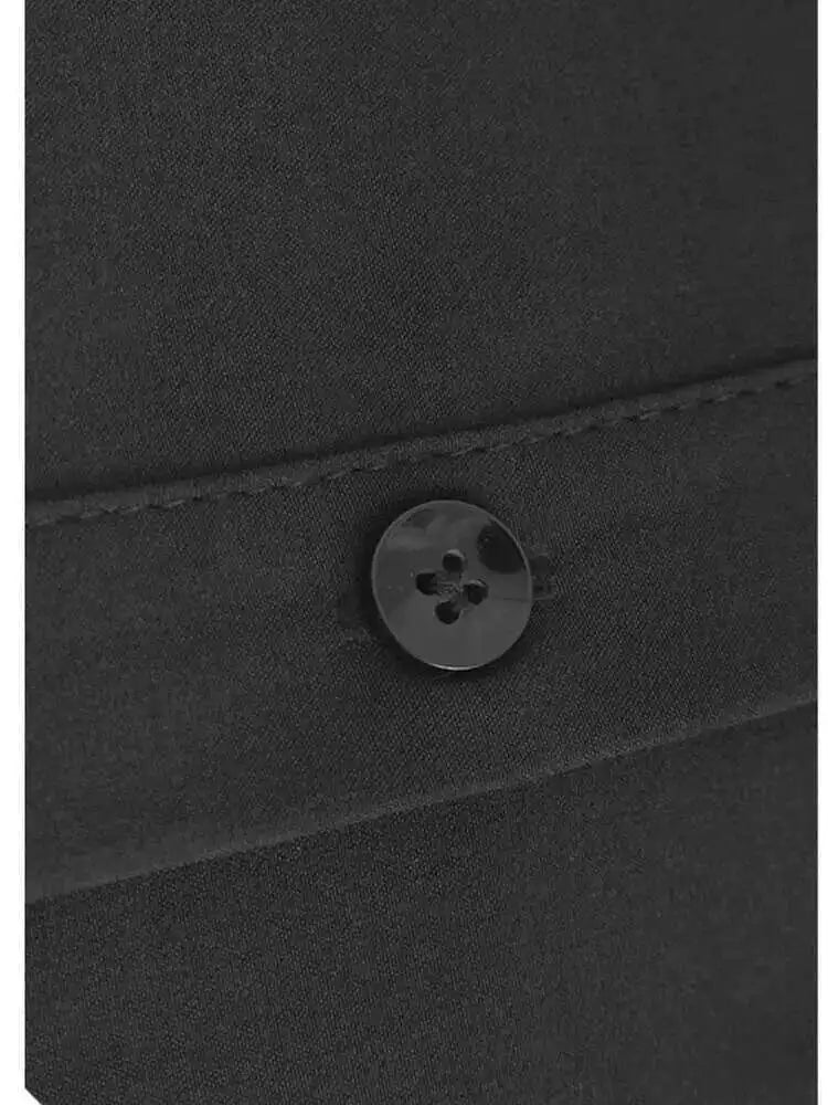 Women Black Striped Drawstring Big Size Knee-Length Dress New Lapel Long Sleeve Fashion Tide Spring Autumn 2025 1DH9966