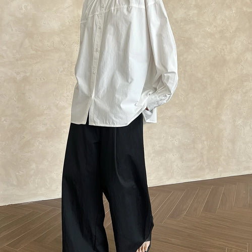 Load image into Gallery viewer, Women White Elegant Big Size Blouse New Stand Collar Long Lantern Sleeve Shirt Fashion Tide Spring Autumn 2025 1DH9280
