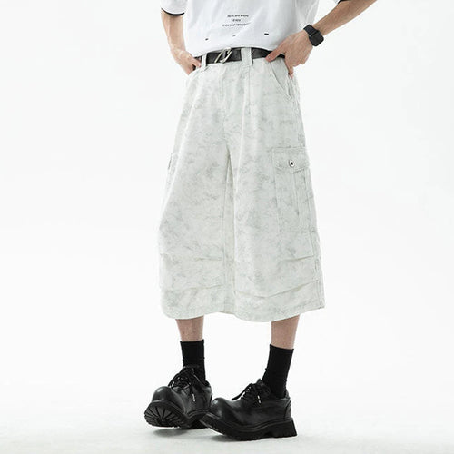 Load image into Gallery viewer, Men&#39;s Causal Cargo Shorts New Summer Dirty Pleated American Style Loose Wide Leg Design Handsome Male Bottoms 2025 9W1656
