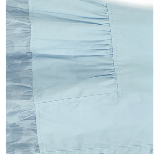 Load image into Gallery viewer, Women Blue Circle Printed Spliced Big Size Midi Shirt Dress New Lapel Short Sleeve Fashion Tide Spring Summer 2025 1DJ1356
