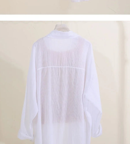 Summer Long Sleeve Women's Shirt 2022 Fashion Loose Temperament Blouse Sunscreen Coat All-match Casual Shirts Clothing