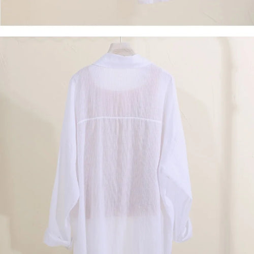 Load image into Gallery viewer, Summer Long Sleeve Women's Shirt 2022 Fashion Loose Temperament Blouse Sunscreen Coat All-match Casual Shirts Clothing
