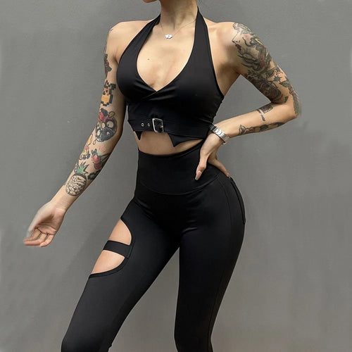 Load image into Gallery viewer, Buckle Women's Workout Leggings Tummy Control and Butt Lift Elastic Buckle Workout Gym Leggings
