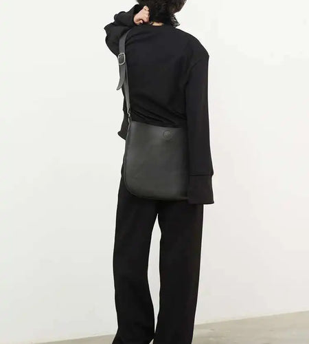 Wide Leg Pants Big Size Two Piece Suit New Round Neck Long Sleeve Black Loose Fit Women Fashion Spring Autumn 2025 1DF7084