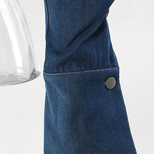 Load image into Gallery viewer, Loose Fit Denim Blue Shaped Short Casual Jacket New Lapel Long Sleeve Women Coat Fashion Tide Spring Autumn 2025 17A8858
