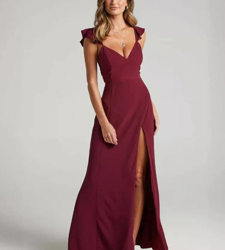 Elegant Sleeveless High Slit Bodycon Party Club Evening Dress Women Pleated High Waisted Vestido Sexy Slim Long Dress