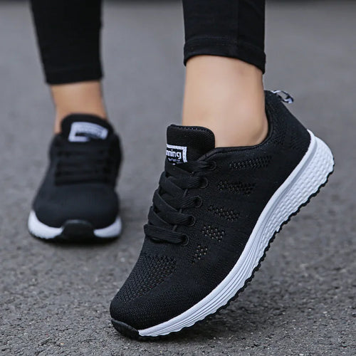 Load image into Gallery viewer, Women Casual Shoes Fashion Breathable Walking Mesh Flat Shoes Sneakers Women Gym Vulcanized Shoes White Female Footwear
