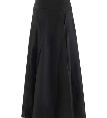 High Waist Black Pleated Botton Shaped Elegant Midi Half-body Skirt Women Fashion Tide New Spring Autumn 2025 CPG1936